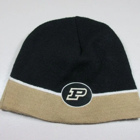 Nike mens black gold Purdue Boilermakers knit winter beanie OS EUC - Picture 3 of 6